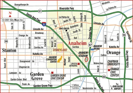 Map of Anaheim