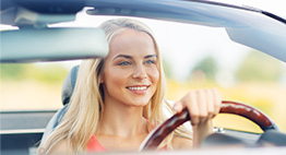 Young woman driving
