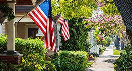 Home with American flag